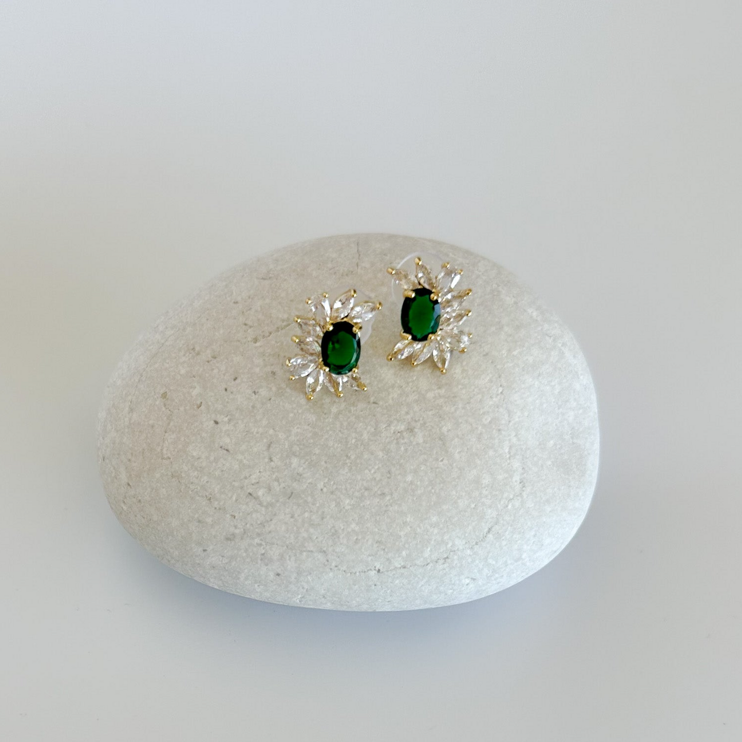 Earrings with Green Zircon