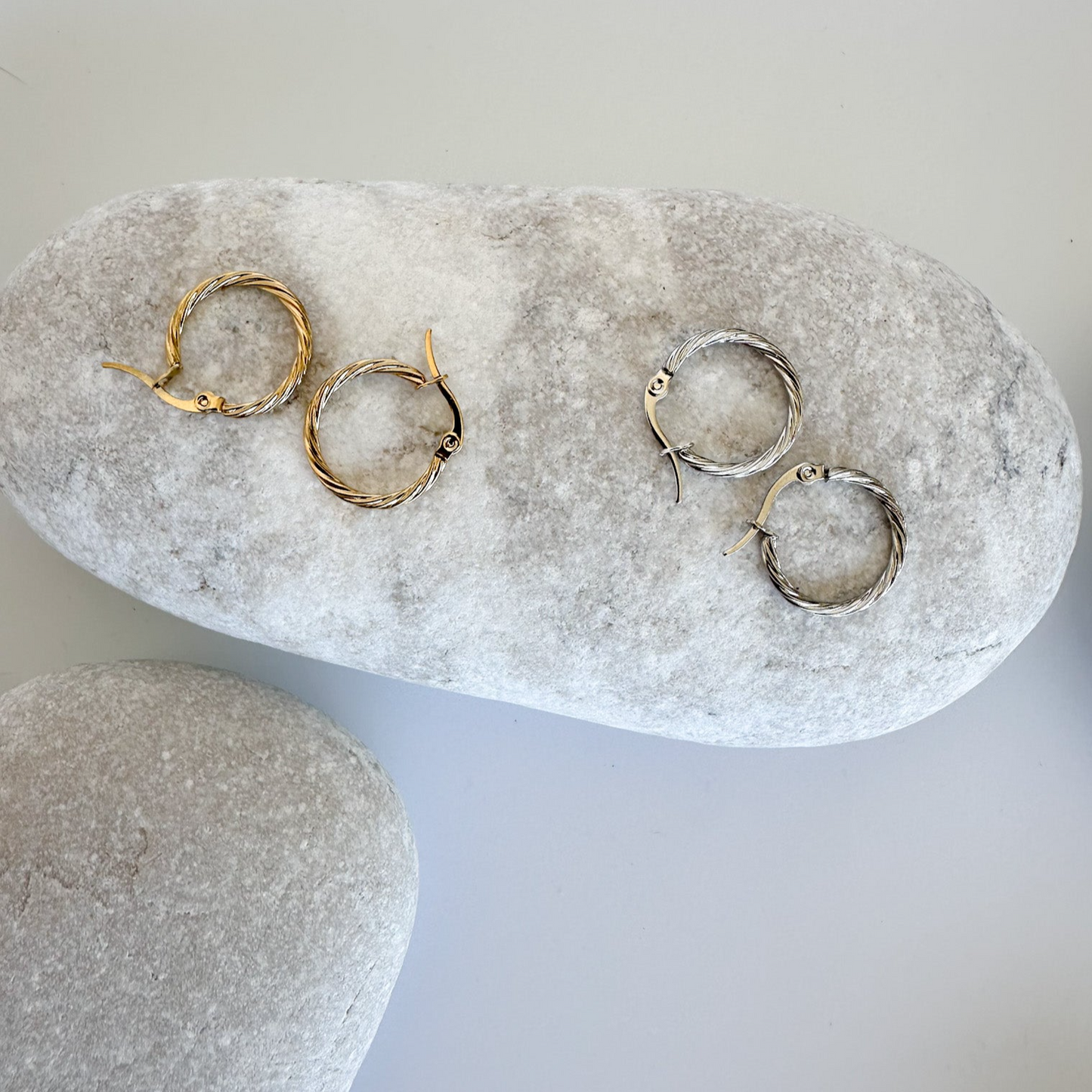 Hoop Earrings in Gold and Silver