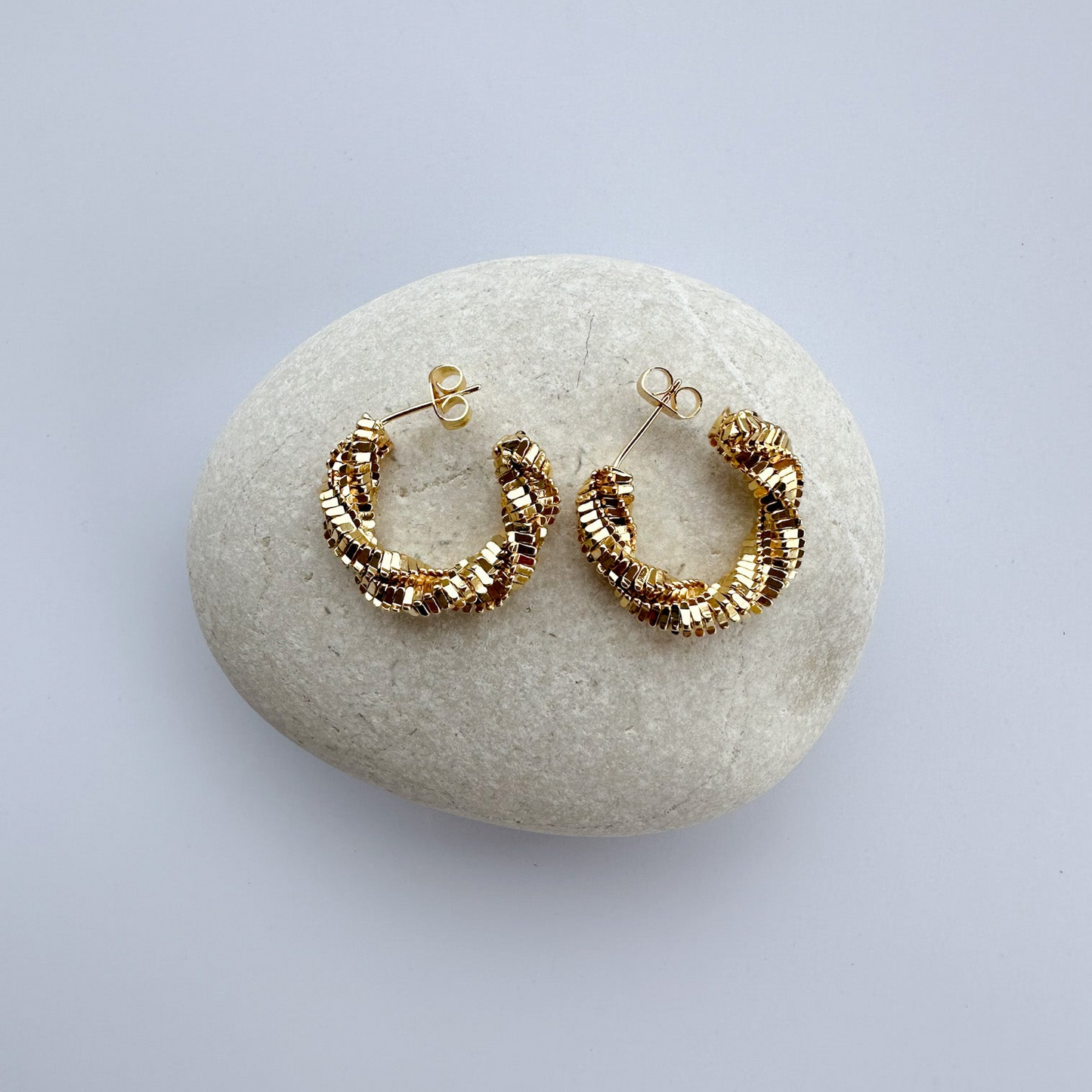 Twisted Chunky Gold Hoop Earrings