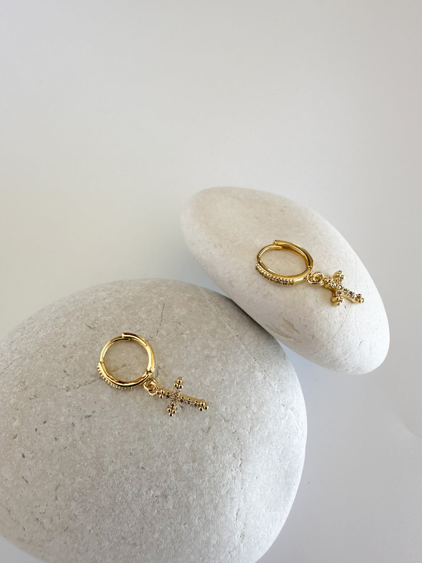 Hoop Earrings with Cross