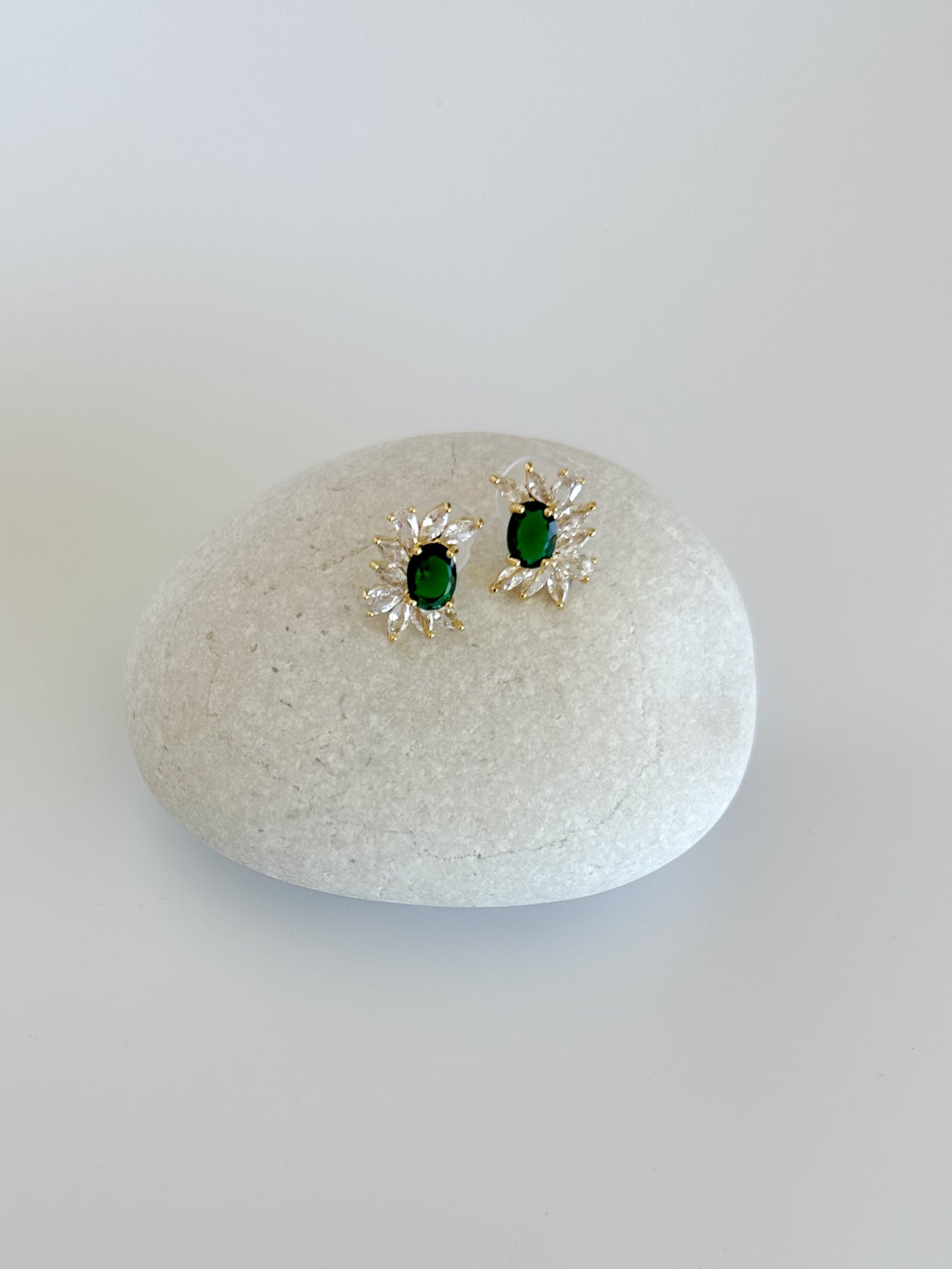 Earrings with Green Zircon